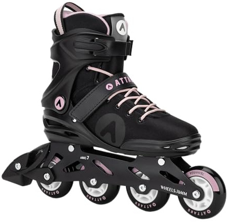 ATTABO Cyclone Alu Damen Inlineskates – Aluminium-Schiene, ABEC-7 Lager, PU-Räder 82A, größenverstellbar, für Fitness & Freizeit