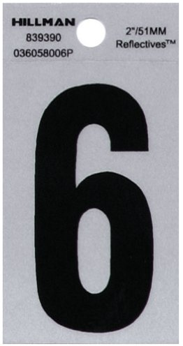Hillman 839390 2 Black and Silver Reflective Poly-Film Adhesive Number 6