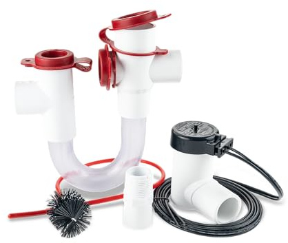 RectorSeal EZ Trap 83626 Combo Kit with Clear Trap and Overflow Switch with Brush, 600 Series, for Light Duty Applications, Easy Installation, HVAC, 3/4 w/48 Cable