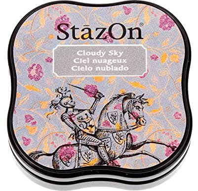 Tsukineko Stazon Midi Pad, Cherry Pink Parent Cloudy Sky, Wolkiger Himmel