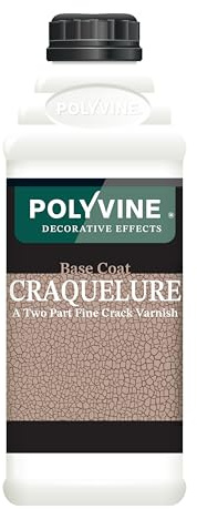 Polyvine Coat Craquelure System – Top Coat & Base Coat Fine Line Crackle Varnish – Distressed Craquelure Decorative Elements - Crackle Effect Varnish for Pottery, Furniture & Crafts