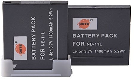 DSTE® 2x NB-11L Rechargerable Li-ion Battery for Canon PowerShot A2300 IS, A2400 IS, A2500, A2600, A3400 IS, A3500 IS, A4000 IS, ELPH 110 HS, ELPH 115 HS, ELPH 130 HS, ELPH 320 HS, ELPH 340 HS, IXUS 125, IXUS 132, IXUS 132D, IXUS 140, IXUS 155, IXUS 150, IXUS 145,IXUS 240HS, IXUS 265 HS,IXUS A3400, IXUS A4000 Camera