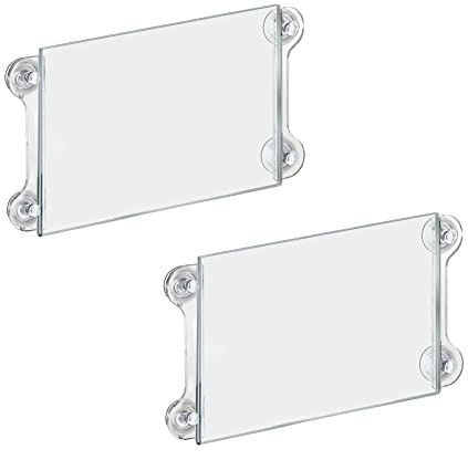Azar Displays 106615-2 Stück 27,9 cm B x 21,6 cm H Schildhalter aus Acryl mit Saugnäpfen (2 Stück)