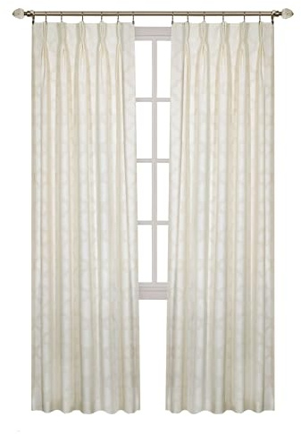 ACHIM Windsor Room Darkening Pinch Pleat Panel Curtains, 34 x 84 in, Ivory