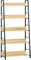 HOMCOM Bücherregal, Industriestil, geneigt, 5 Ebenen, 70 x 35 x 150 cm, Eiche hell, Schwarz