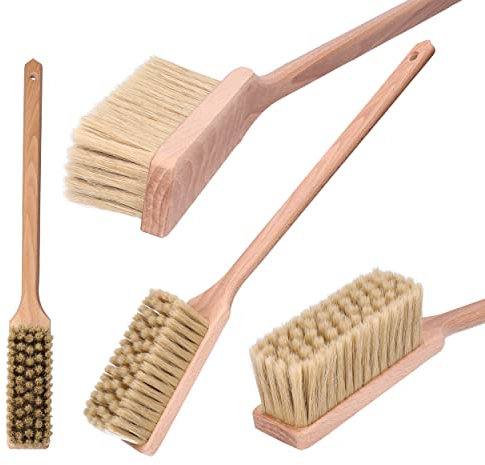 ToolSpace Balayette en Bois - Brosse 58 cm avec Fibre Naturel pour Boulangerie Farine - Balai avec Manche pour Jardin Balayage Extérieur - avec Poil pour Poussière Nettoyage Cuisine Maison Sol