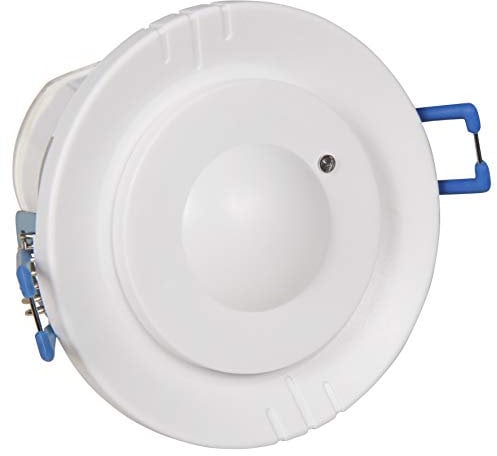 McShine - Mikrowellen Hochfrequenz Bewegungsmelder | LX-766 | 360 Grad Sensor, 1200W / 220-240V/AC Präsenzmelder einstellbare Schaltfdauer Reichweite 1-8m, Dämmerungssensor, weiß