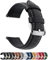Fullmosa 12 Farben Uhrenarmband, Axus Serie Lederarmband Ersatz-Watch Armband mit Edelstahl Metall Schließe für Herren Damen 16mm Schwarz