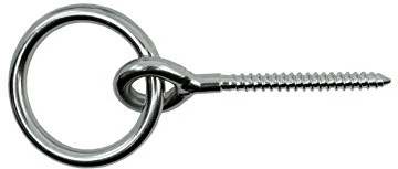 Edelstahl V4A, Ringschraube Augbolzen mit Ring, Holzgewinde, rostfrei (6x60 mm)