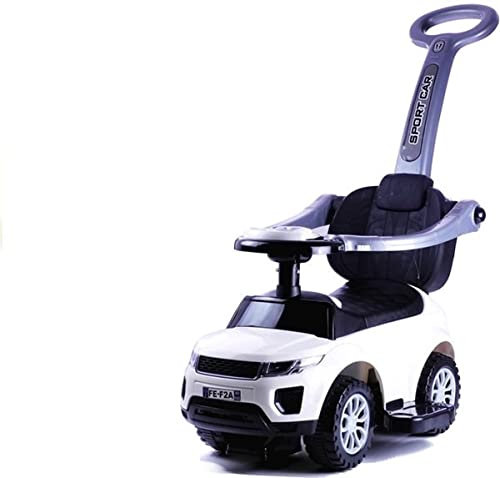 Lean Toys Rutschauto mit der Schiebestange 614W Weiß Rutschfahrzeug Kinderauto Rutscher