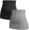 Herzmutter Bandeau abdominau Maternité pour Femme Enceinte - Lot de 2 Ceinture de Grossesse - Taille Haute - Chauffe-Reins - Extension de T-Shirt - 6300 (Noir/Gris, XL)