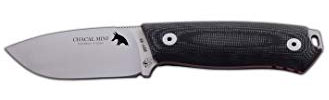J&V Adventure Knives JV Cuchillo CHACAL Mini MICARTA Negra para Caza, Pesca, Supervivencia y Bushcraft Realizado en Albacete + Portabotellas de Regalo