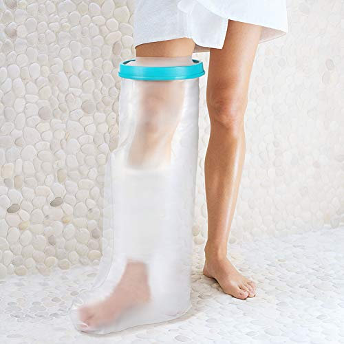 Protezione Doccia Gamba, Impermeabile Gesso Protezioni per le Gambe per il Bagno e Doccia, Riutilizzabile Scarpa per Gesso Piede (Adulti 72 cm)