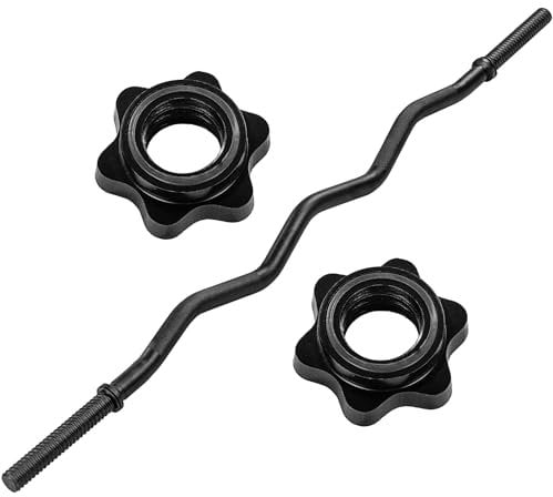 MOVIT® Profi SZ Curlstange, 30mm STANDARDNORM, Auswahl: 120cm (7kg) o. 130cm (8kg), Verchromt/Schwarz, Sternverschluss/Federverschluss, Hantel Curl Stange Hantelstange