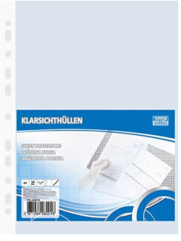 TTO Prospekthüllen DIN A4, glastransparent 50µm, 50 Stk