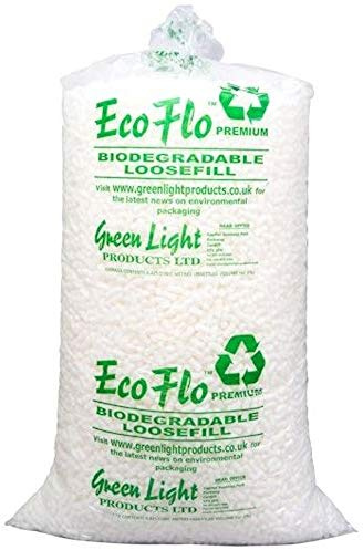 BIODEGRADABLE Packing Peanuts Polystyrene Chips | ECO-FLO Void Fill (15 Cubic ECO-FLO)