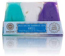 Bar Soap 80 g, para todos los tipos de piel, suave y sedoso, natural, hecho a mano, con vitamina E (ángel)