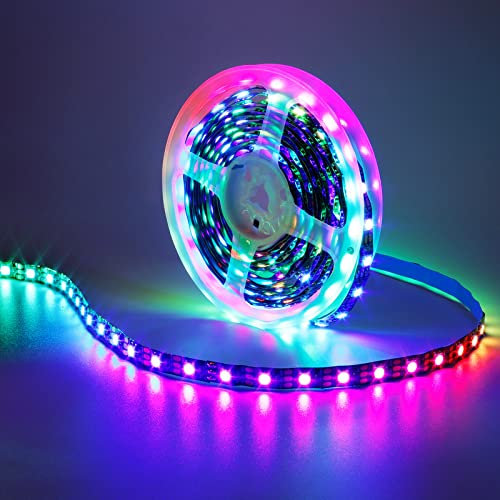 GOMING 5V WS2812B Adressierbar LED Streifen 5M 300LED 5050SMD Flexible Schwarze PCB RGB LED Strip Traumfarbe IP20 Nicht Wasserdicht LED Band für Zuhause Party(Controller und Netzteil Nicht Enthalten)