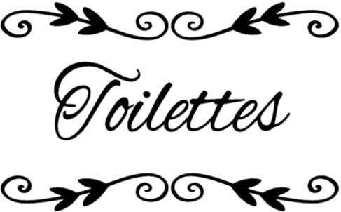 Sticker Porte - Sticker Mural - Toilettes - Couleur Noir Brillant - Dimensions : 21 x 13 cm - Décoration pour Porte - Autocollant Porte