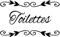 Sticker Porte - Sticker Mural - Toilettes - Couleur Noir Brillant - Dimensions : 21 x 13 cm - Décoration pour Porte - Autocollant Porte
