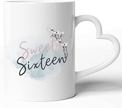 Sweet Sixteen Gift Super Very Cute Love Handle Mug Sweet 16th Birthday Gifts for Girl 11oz Ceramic