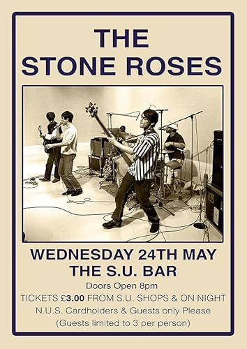'Generic' Stone Roses #2 VINTAGE RARE BAND ROCK Posters Concert Tour Music - A4 A3 A2 - Quality Prints … (Not Framed, A3)