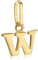 NKlaus Kettenanhänger kleiner Buchstabe W 333 Gelb Gold 8 Karat 5x8mm Kinder Alphabet Amulett 1393