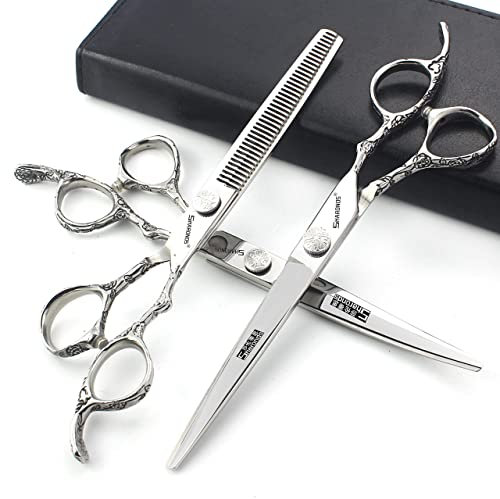 7-Zoll Profi-Haarschneider mit ultra scharfem Schnitt und stabilem Handgefühl (7-Zoll 3-teiliges Set A)