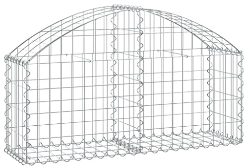 vidaXL Gabione mit Hochbogen 100x30x40/60 cm Verzinktes Eisen