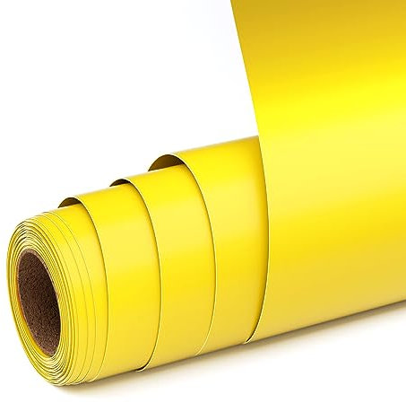UIOK Vinile Adesivo Matte Giallo Limone 30,5 x 457,2 cm, Permanente per Cricut, Rotolo Pellicola Plotter per Regali Fai Da Te, Tazze