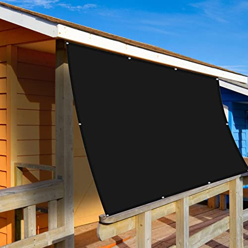 Tenda a Vela Impermeabile 7 x 8 m Protezione Antivento Vela Ombreggiante Rettangolare Metri Protezione Raggi UV Adatto per giardini, piscine, spiagge, Nero