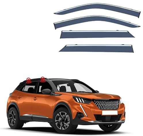 BURBIG 4 Piezas Coche Deflectores de Viento para Peugeot 2008 MK2-P24 2020 2021 2022 2023, Ventana Lateral Lluvia Protector Deflectores de Aire Auto Accesorios
