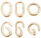 BENECREAT 6 Stück 3 Stile Echte 18K-Vergoldete Ovale Verschluss-Federverschlüsse, Federtorringe Aus Messing Aus Metall Für Herstellung von Halsketten, Armbändern Und Schmuck