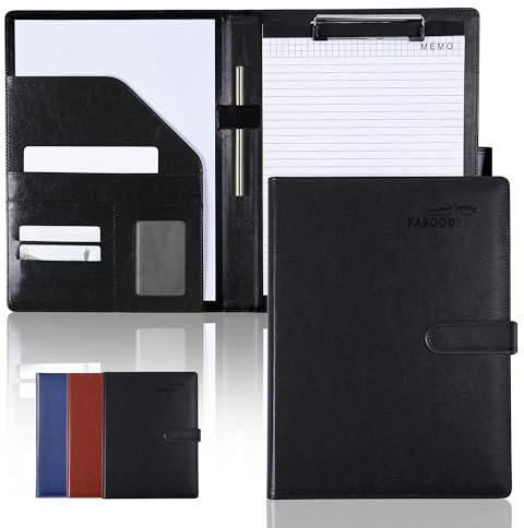 Conférencier A4 - Conférencier avec Porte Bloc, Porte Documents, Porte Stylo, Rabat et Fermeture Magnétique (noir)