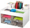 Bymivofun Utensilienschalen, Schreibtisch Organizer, Aufbewahrungsbox für Kinder, Multifunktionaler Desktop Organizer für ordnungssystem und Platzsparen, für Büro Zuhause Schule (Weiss)