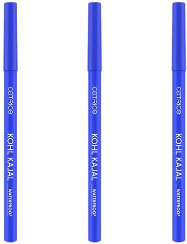 Catrice Kohl Kajal Waterproof, Kajalstift, Nr. 150, Blau, definierend, glänzend, schimmernd, vegan, wasserfest, ohne Mikroplastikpartikel, Nanopartikel frei, 3er Pack (3x0.78g)