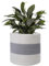 KMERCE Grand Pot de Fleurs Tressé, Cache Pot Plante Interieur, Panier à Plantes en Corde de Coton pour décoration Intérieure, Panier de Rangement pour Jouets, Vêtements-Diamètre 25cm(Blanc+Gris+Blanc)