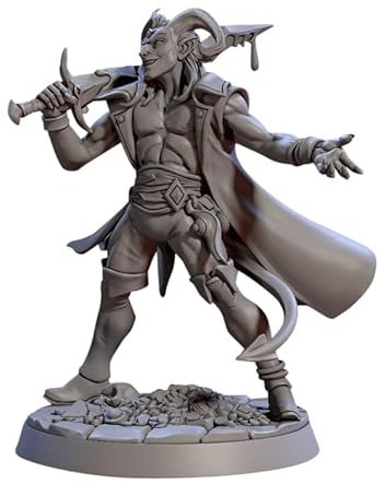 TYL Baal - Prince of Intrigues Gray Unpainted Miniature Fantasy Miniatures for War Gaming, RPG 28mm - Scale Figures, Detailed Tabletop Boardgame Accessories, Realistic 3D Miniature (32mm)