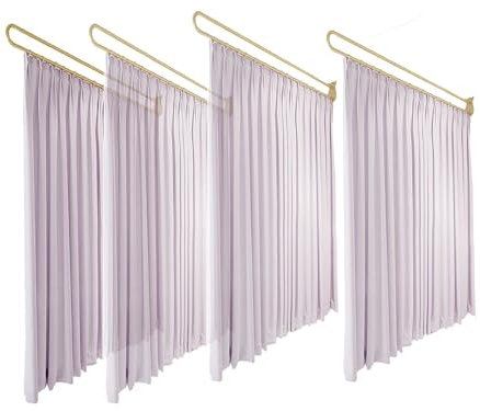 Lila Sichtschutzvorhang, Raumteiler, an der Wand montiertes Schienensystem, Vorhänge, Panel-Trennwand mit Metallschienen-Stützstange, Trennvorhänge für Krankenhaus, medizinischer Schönheitssalon, Kl