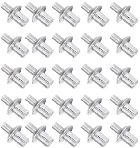 Haztholf Rivets à Noyau en Aluminium à Tête Ronde 200 Pièces, Rivets en Aluminium à Expansion de Type à Frapper, Rivets Aveugles à Tête Demi-Ronde à Entraînement par Marteau