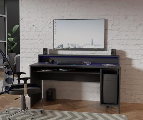 Flair Power Y LED Gaming Desk - Black
