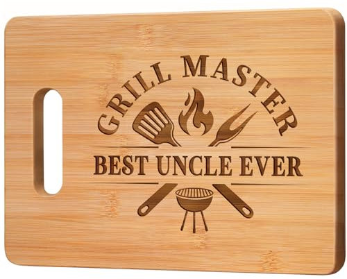 Gleevara Gifts for Uncle, Bamboo Chopping Board, Uncle Gifts from Niece or Nephew on Birthday Christmas Father's Day