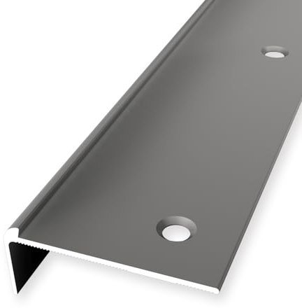 Treppenkantenprofil 18.5 x 48 x 1000 mm Winkelprofil Aluminium hochwertig Versenkt Gebohrt Edelstahl Einfasshöhe 2.5 mm Küberit