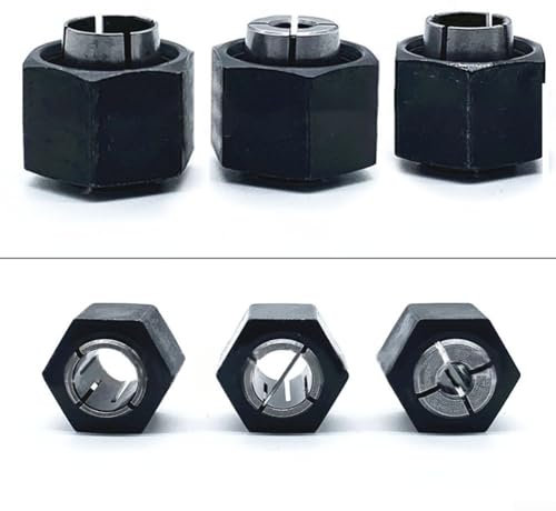 Premium Chuck Spannzange und Mutter für Bosch DW616 DW621 Oberfräsen, Ersatzteile kompatibel mit 2610906283 (6,35 mm)