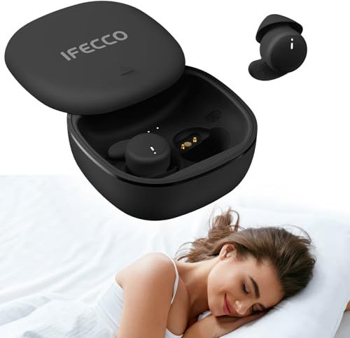 IFECCO Sleep Headphones Bluetooth, Invisible Sleep Earbuds for Side Sleepers, Small Earphones Comfortable Noise Blocking, Waterproof Wireless Headphones for Sleeping, Working, Sport