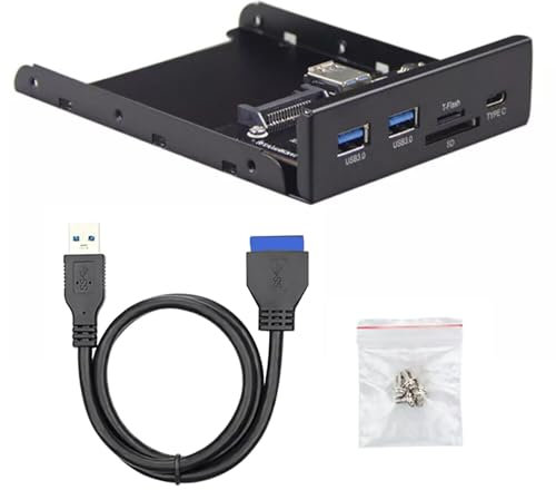 Adaptador de bahía de disquete para panel frontal de placa base de PC, adaptador de expansión USB 3.0 de 20 pines a USB-C