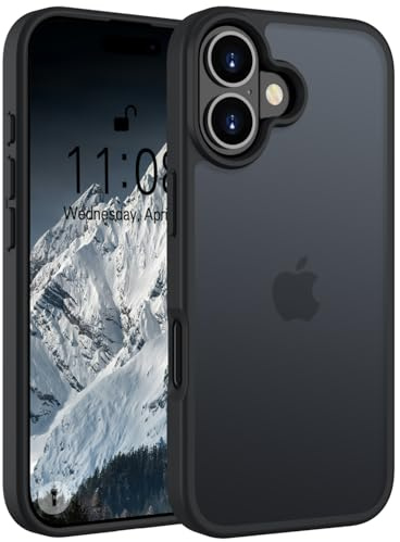 Andwing Matt Hülle für iPhone 17 6,3 Zoll Schwarz | Militärstandard FallSchutz Handyhülle,Mattierte Durchscheinende Rückseite Schutzhülle,Anti-Fingerabdruck Kratzfest Haltbar