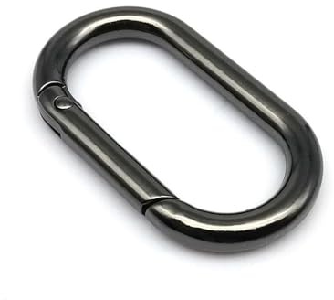 Aqxypas Feder-O-Ovalring for Öffnen von Ledertaschen, Handtaschen, Gürtelschnallen und Karabinerverbindern(Gun Black,Inside Wide 35mm)