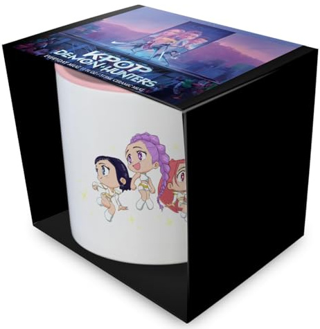 Pyramid International K-POP Demon Hunters (HUNTRIX Chibi) 11oz / 315ml Coloured Inner Mug – Premium Ceramic Coffee Cup with Vibrant Inner Accent