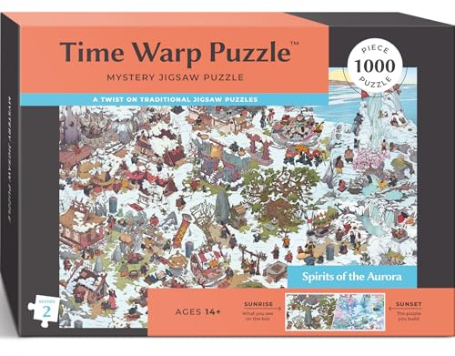 Time Warp Puzzle Spirits of the Aurora 1000 Piece Jigsaw Puzzle for Adults | Series 2 | Sunrise to Sunset Hidden Scene | Discover a Story That Transforms as You Build The Puzzle
